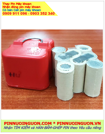 Pin máy khoan 9.6v SC2000mAh, Pin máy khoan NiMh 9.6v SC2000mAh _Nhận thay pin Máy khoan Máy bắt vít 