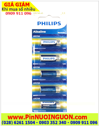 COMBO 1vỉ=5viên Pin Philips LR23 A23 Alkaline 12v chính hãng_Giá chỉ 89.000đ/ Vỉ