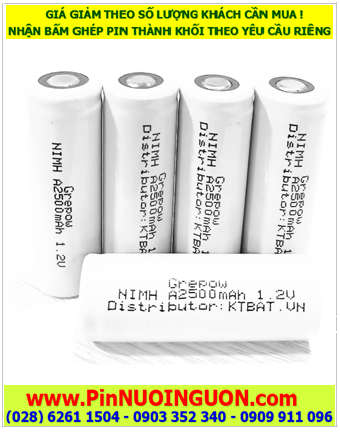 Pin sạc 1,2v A2500mAh NiCd - Pin sạc công nghiệp NiCd 1,2v A2500mAh - Pin cell công nghiệp Nicd 1,2v A2500mAh | có sẳn hàng
