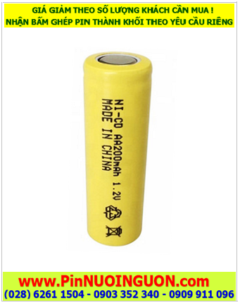 CELL NiCd AA2000mAh 1.2v, Pin sạc NiCd AA2000mAh 1.2v, Pin sạc công nghiệp đầu bằng NiCd AA2000mAh 1.2v