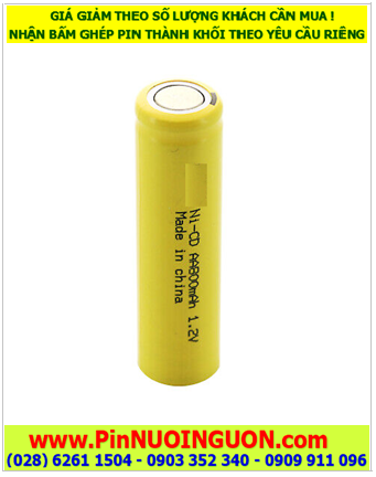 CELL NiCd AA800mAh 1.2v, Pin sạc NiCd AA800mAh 1.2v, Pin sạc công nghiệp đầu bằng NiCd AA800mAh 1.2v