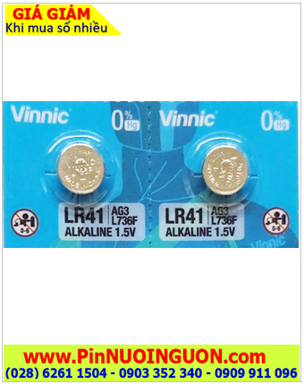 Vinnic L736F, AG3, LR41 _Pin cúc áo 1.5v Alkaline Vinnic L736F, AG3, LR41 chính hãng /Loại 01viên