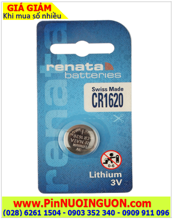 Renata CR1620, Pin Renata CR1620 _Pin 3v lithium Renata CR1620 chính hãng / Loại vỉ 1viên