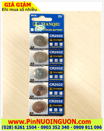 COMBO 1vỉ 5viên Pin Tianqiu CR2032 Lithium 3v _Giá chỉ 34.000đ/ Vỉ 5viên