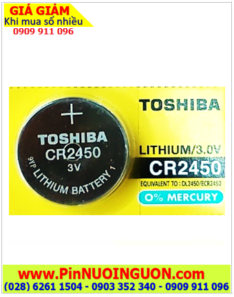 Pin CR2450 _Pin Toshiba CR2450; Pin 3v lithium Toshiba CR2450 chính hãng _1viên