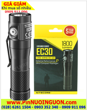 Nitecore EC30, Đèn pin siêu sáng Nitecore EC30 bóng XHP35 HD SMO với 1800lumens chiếu xa 220m chính hãng 