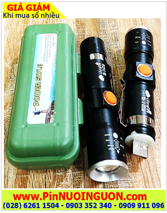 Ultrafire XML-T6 HY-616, Đèn pin siêu sáng XML-T6 HY-616 chính hãng _CÓ CỔNG SẠC USB 