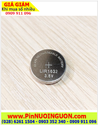 Pin LIR1632, Pin sạc 3.6v Lithium Li-ion LIR1632 (25mAh, 16mmx3.2mm) chính hãng