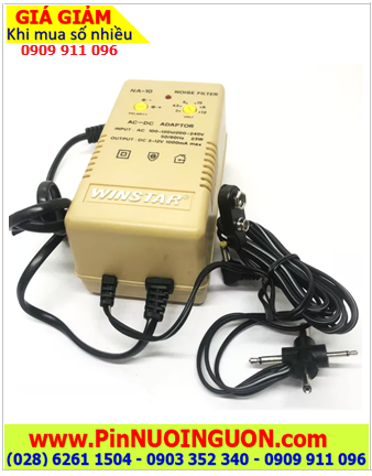 Winstar NA-10, Bộ chuyển đổi nguồn Adapter 110-220V ra 3V-12V WINSTAR NA-10 1000mA