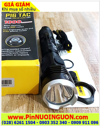 Đèn pin siêu sáng Nitecore P16TAC với 1000 Lumens bóng LED CREE XM-L2 (U3) chính hãng| Bảo hành 5 năm