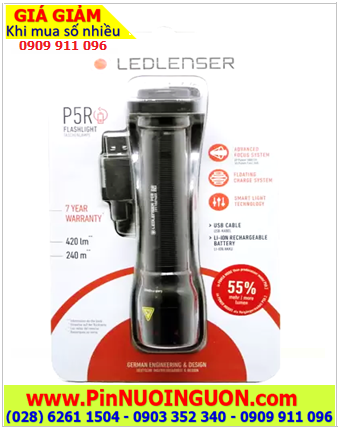 LED LENSER P5R, Đèn pin siêu sáng Led Lenser P5R với 400lumens chiếu xa 240m, sử dụng pin ICR14500-3.7v