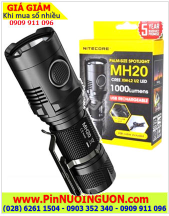 Nitecore MH20, Đèn pin siêu sáng Nitecore MH20 bóng XM-L2 U2 với 1000lumens 12500cd chiếu xa 220m chính hãng