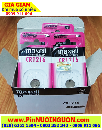 COMBO 01Hộp = 10vỉ Pin 3v Lithium Maxell CR1216 (Loại vỉ 1viên) _Giá chỉ 259.000/Hộp