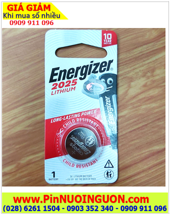 Energizer CR2025; Pin 3v lithium Energizer CR2025 (20mmx2.5mm) chính hãng (Vỉ 01viên)