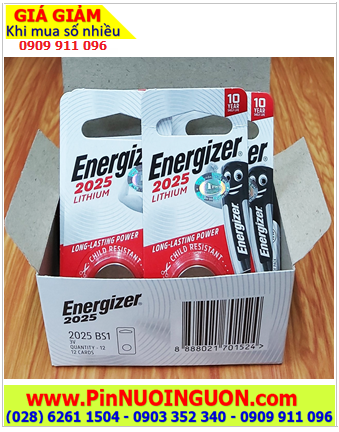COMBO 12vỉ =12viên Pin 3v Lithium Energizer CR2025  _Giá 212.000đ/ Hộp 12vỉ