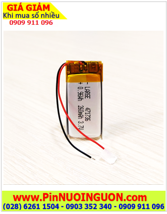 Lipo 471736, Pin sạc 3.7v LiPo 471736 (260mAh, 4.7mmx17mmx36mm) /có sẳn mạch