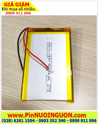 LiPo 606090, Pin sạc 3.7v LiPolymer 606090 (4000mAh, 6mm x 60mm x 90mm), Đã gắn sẳn mạch sạc 