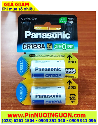 Panasonic CR123A, CR17345, CR123AW Pin Lithium 3v Nội Địa Nhật -vỉ chữ Nhật (Vỉ 2viên)