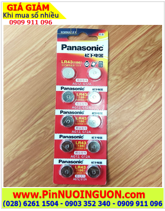 COMBO 1vỉ 10viên Pin cúc áo 1.5v alkaline Panasonic LR43 AG12 186 _Giá chỉ 59.000/ Vỉ 10viên