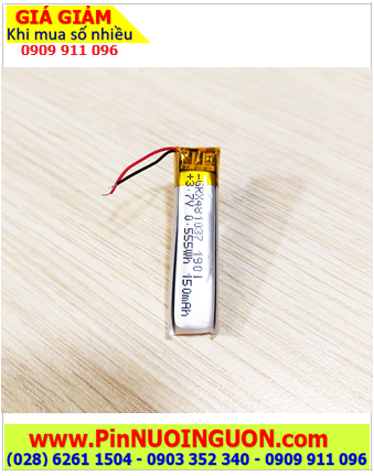 Lipo 481037, Pin sạc Lithium Li-polymer 481037 (150mAh, 4.8mmx10mmx37mm) /Đã gắn sẳn mạch sạc