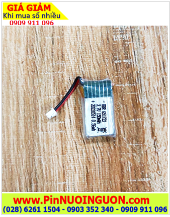 Lipo 651723, Pin sạc Li-Polymer 651723 (150mAh, Dòng xả 20C /6.5mmx17mmx23mm) /Đã gắn sẳn mạch sạc