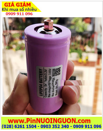LifeP04 32650, Pin sạc Lithium sắt LifeP04 32650 3.2v 5500mAh, Discharge 18A /Pin có kèm sẳn bộ ốc iNox