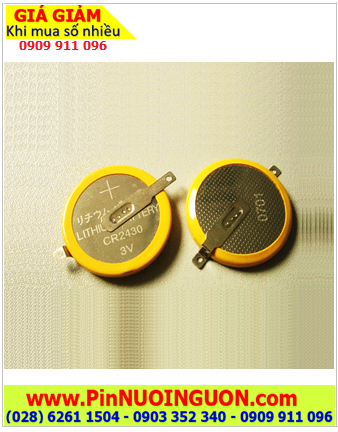 Pin CMOS CR2430; Pin nuôi nguồn CMOS 3v lithium Panasonic CR2430 (2 chân thép) /Xuất xứ Indonesia