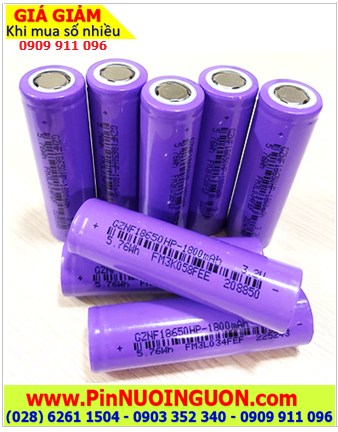 GZNF18650HP; Pin sắt Lithium 3.2v PhosPhate GZNF18650HP LifeFO4 18650 1500mAh chính hãng