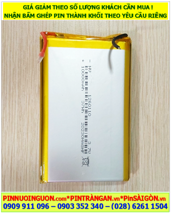Lipo 1260110, Pin sạc 3.7v LiPo 1260110 với 10.000mAh (12mmx60mmx110mm) /Đã gắn mạch sạc