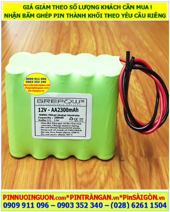 Pin sạc 12v-AA2300mAh, Pin sạc chất lượng cao NiMh 12v-AA2300mAh, Pin sạc GREPOW 12v-AA2300mAh chính hãng