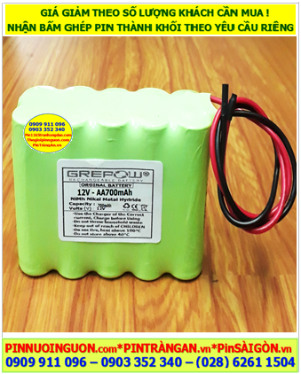 Pin sạc 12v-AA700mAh, Pin sạc chất lượng cao NiMh 12v-AA700mAh, Pin sạc GREPOW 12v-AA700mAh chính hãng