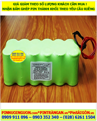Pin sạc 14.4v-SC3000mAh, Pin sạc NiMh 14.4v-SC3000mAh, Pin sạc chất lượng cao GREPOW 14.4v-SC3000mAh