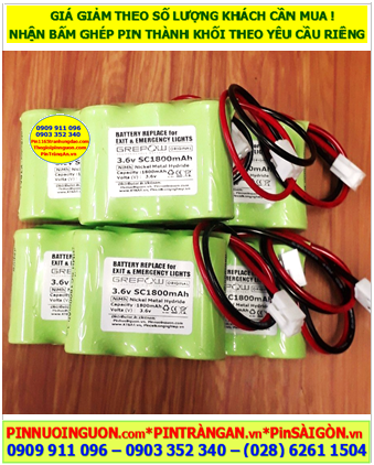 Pin sạc 3.6v SC1800mAh; Pin đèn exit thoát hiểm 3.6v SC1800mAh; Pin đèn sự cố khẩn cấp 3.6v SC1800mAh