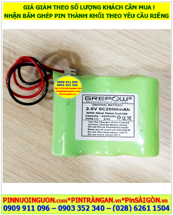 Pin sạc 3.6v-SC2000mAh;Pin sạc NiMh 3.6v-SC2000mAh; Pin sạc công nghiệp 3.6v-SC2000mAh