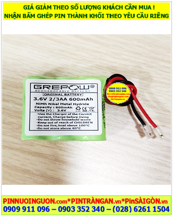Pin đèn EXIT 3.6V-2/3AA 600mAh, Pin đèn Sự cố 3.6V-2/3AA 600mAh, Pin đèn khẩn cấp 3.6V-2/3AA 600mAh chính hãng