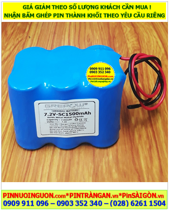 Pin sạc 7.2v-SC1500mAh, Pin sạc NiMh 7.2v-SC1500mAh, Pin sạc công nghiệp chất lượng cao GREPOW 7.2v-SC1500mAh