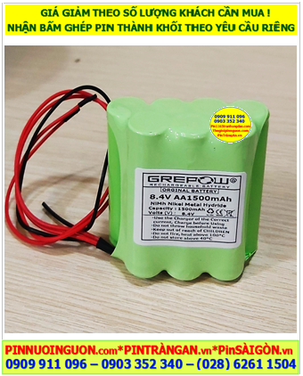 Pin sạc 8.4v-AA1500mAh, Pin sạc NiMh 8.4v-AA1500mAh, Pin sạc công nghiệp chất lượng cao GREPOW 8.4v-AA1500mAh