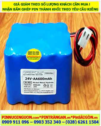 Pin nuôi nguồn 24v-AA600mAh, Pin sạc NiMh 24v-AA600mAh, Pin sạc công nghiệp GREPOW 24v-AA600mAh chính hãng