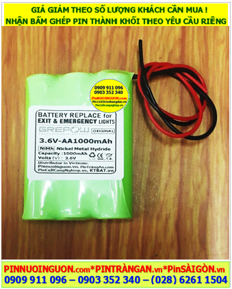 Pin sạc 3.6v-AA1000mA, Pin sạc NiMh 3.6v-AA1000mAh, Pin sạc công nghiệp chất lượng cao GREPOW 3.6v-AA1000mAh