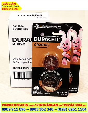 COMBO MUA 01Hộp (6vỉ=12viên) Pin 3V lithium Duracell CR2016 (MẪU MỚI) _Giá chỉ 354.000/Hộp
