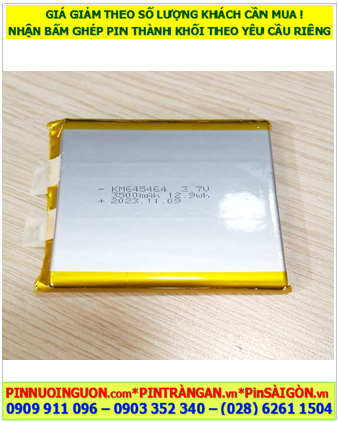 LP-645464, Pin sạc 3.7v Li-polymer LP-645464 (6.4mmx54mmx64mm) 3500mAh /chưa gắn mạch sạc