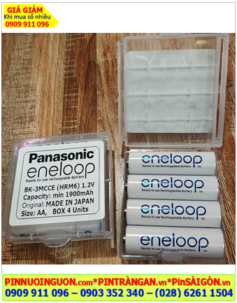 Panasonic Eneloop BK-3MCCE Pin sạc AA1900mAh 1.2v chính hãng _Xuất xứ Nhật (Hộp 4viên)/B.hành 6tháng