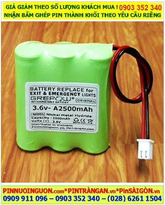 Pin sạc 3.6v-A2500mAh, Pin sạc NiMh 3.6v-A2500mAh, Pin GREPOW 3.6v-A2500mAh chất lượng cao