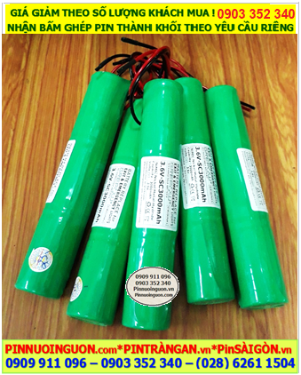 Pin đèn Exit thoát hiểm 3.6v-SC3000mAh, Pin đèn sự cố khẩn cấp 3.6v-SC3000mAh, Pin sạc GREPOW 3.6v-SC3000mAh