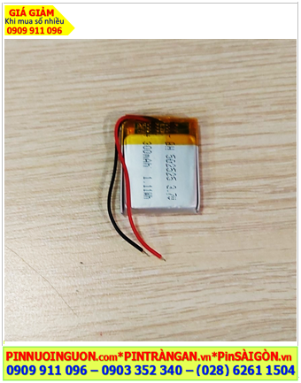 Lipolymer 502525, Pin sạc 3.7v Li-polymer 502525 (5mmx25mmx25mm) 300mAh /Đã có mạch sẳn