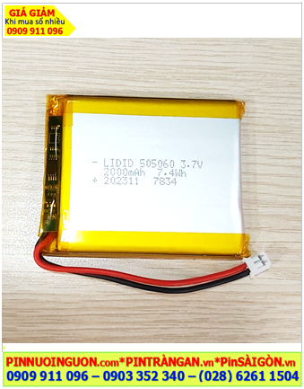 Lipolymer 505060, Pin sạc 3.7v Li-polymer 505060 (5mmx50mmx60mm) 2000mAh /Đã có mạch sẳn