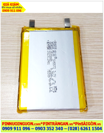 Lipolymer 505573, Pin sạc 3.7v Li-polymer 505573 (5mmx55mmx73mm) 2500mAh /chưa gắn mạch sẳn