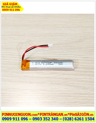 Lipo 621154P, Pin tai nghe Bluetooth 621154P (6.2mmx11mmx54mm) 3.7v 350mAh 1.295Wh