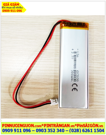Lipo 603090, Pin sạc 3.7v Lipolymer 603090 (2000mAh, 6mmx30mmx90mm) đã gắn sẳn mạch sạc