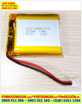 Lipolymer 804050, Pin sạc 3.7v Li-polymer 804050 (8mmx40mmx50mm) 2000mAh /Đã có mạch sẳn